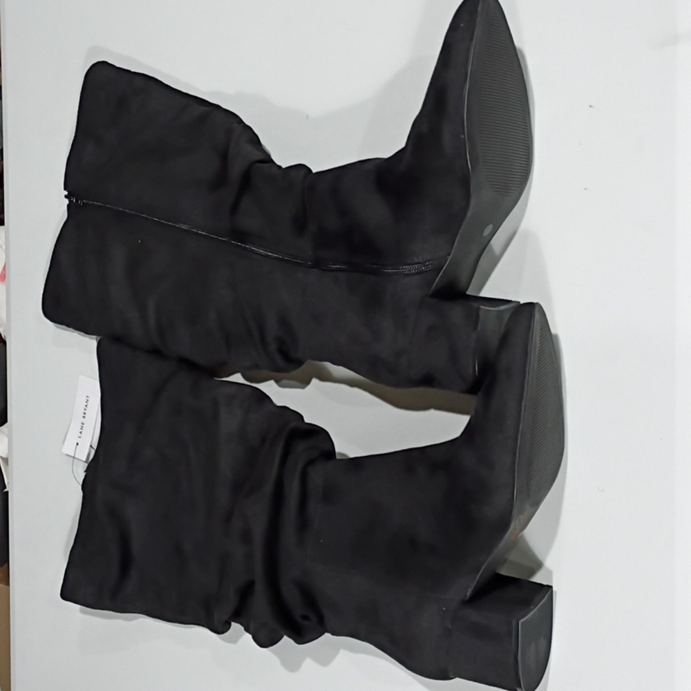 Lane Bryant Black Block Heeled Over The Knee Boots Size 11W